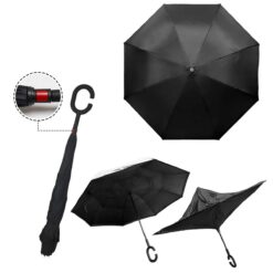 PARAGUAS REVERSIBLE GRANDE  NEGRO