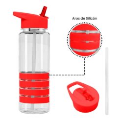 TOMATODO TRANSPARENTE AROS DE SILICÓN ROJO