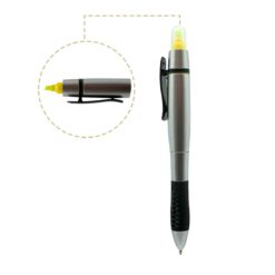 BOLÍGRAFO CON RESALTADOR PLATEADO