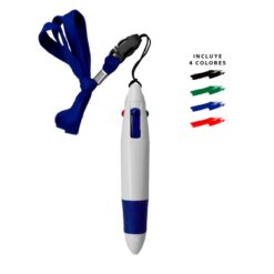 BOLÍGRAFOS COLGANTES 4 MINAS BLANCO AZUL (BP-12061)