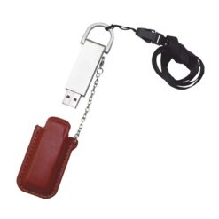 PEN DRIVE CUERO COLGANTE MEMORIA USB CAFÉ 4GB