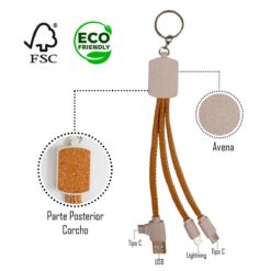 LLAVERO FIORE CABLE CARGADOR CORCHO Y AVENA